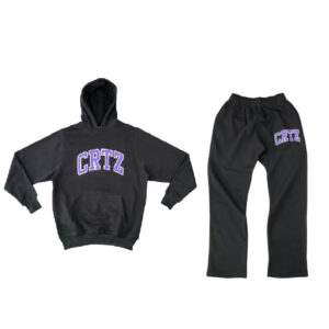 Corteiz Dropout Tracksuit - Black/Purple