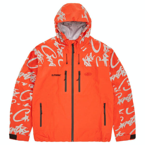 Corteiz Elitework Waterproof Shell Jacket - Orange